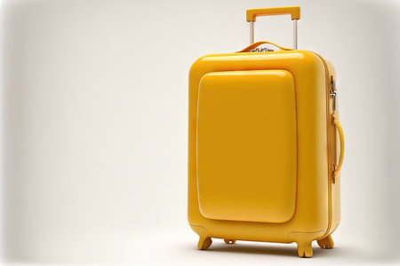 Yellow bag against a white backdropの素材
