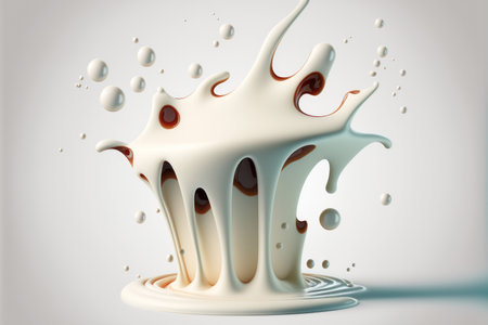 milk splatters on a white backgroundの素材