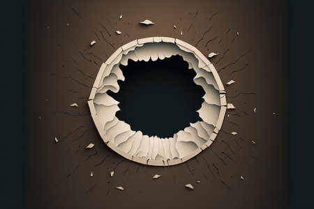 paper with a dark hole in it and ripped edgesの素材
