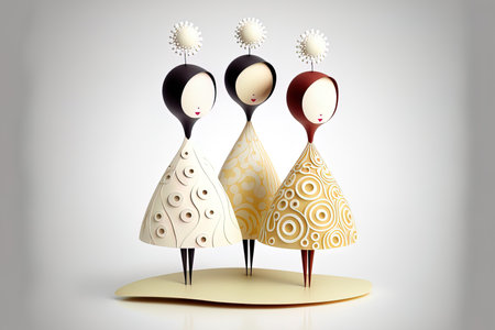 On a white background, festive figurines are shown. holiday cardの素材