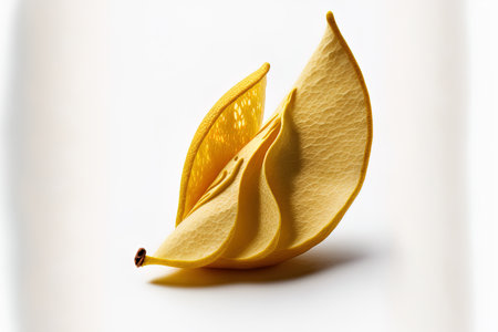 Isolated lemon peel on a white backdrop. wholesome foodの素材