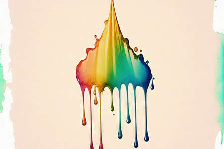 Watercolor drip isolated on a white backgroundの素材