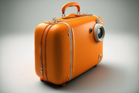 Studio image of a bag in the color orangeの素材