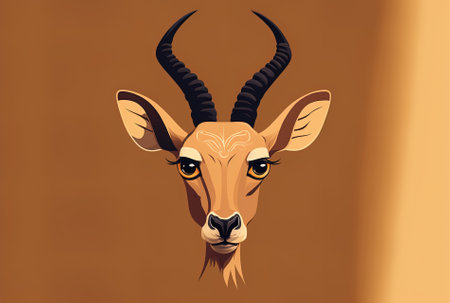 Impala head in a cute flat designの素材