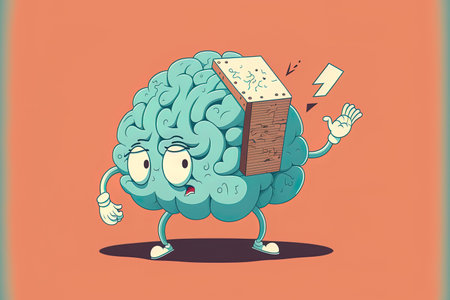 Object concept for teaching the brain in a cartoon symbolの素材