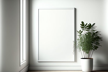 mock up of an interior with a blank picture frameの素材