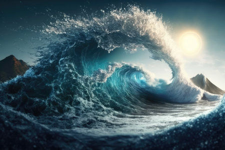 Waves from above the oceanの素材