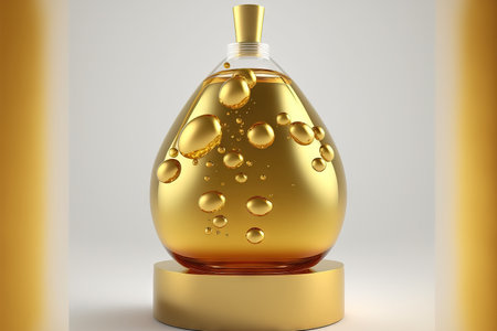 gold colored beauty serum bubbleの素材