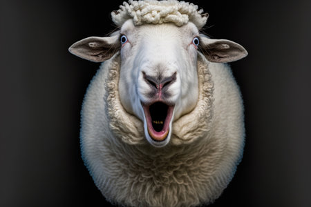 witty sheep Sheep portrait with tongue outの素材