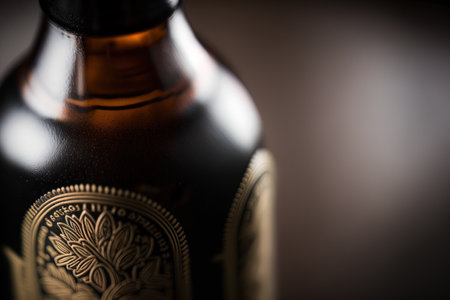 macro shot of a craft beer bottleの素材
