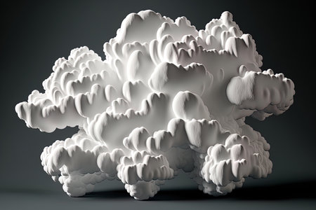 isolated white clouds. extruded clouds in a cutoutの素材