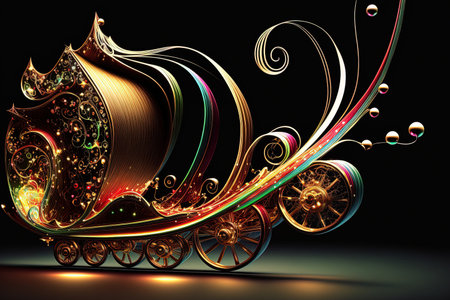 A decorated Christmas sleighの素材