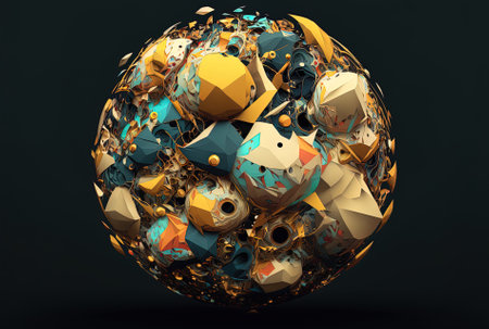 A polygonal sphere abstractの素材