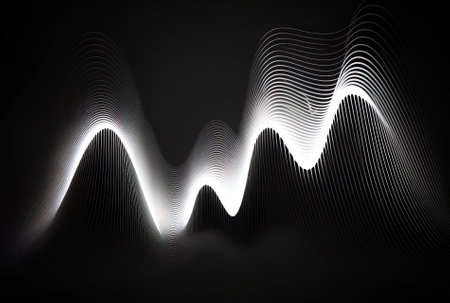 Abstract monochrome sound line waves backdropの素材