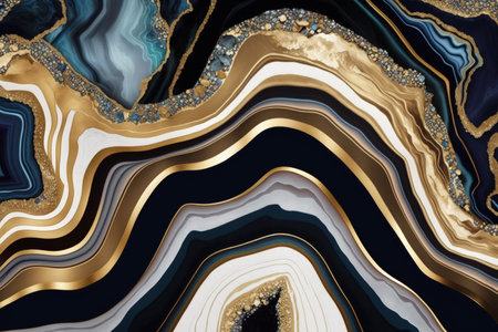 Agate stone wallpaper pattern with gold veins and natural mineral feelの素材