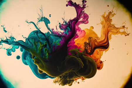 Abstract colored ink in waterの素材