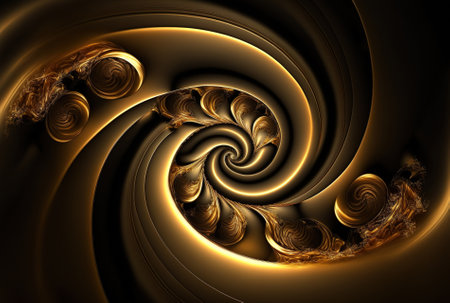Abstract swirl effect in goldの素材