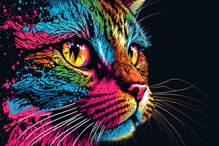 Amazing Cat Pop Art Illustrationの素材