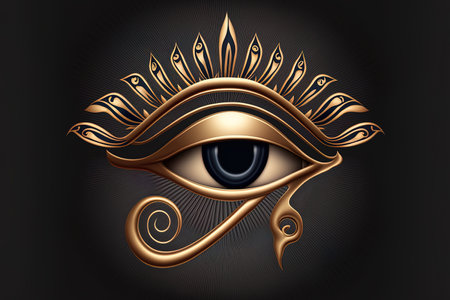 An illustration of the Eye of Horus emblem from ancient Egyptの素材