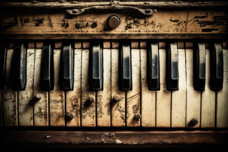 Antique piano keysの素材