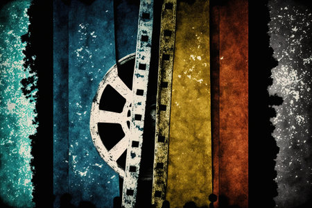 Background and texture of an old film stripの素材