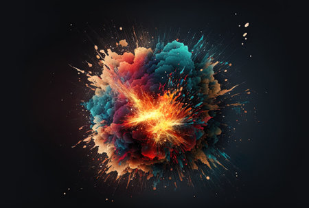 Background of an abstract particle explosionの素材