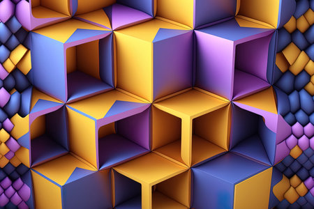 Background of a cube of geometry. Stunning drapery serves as a backdropの素材