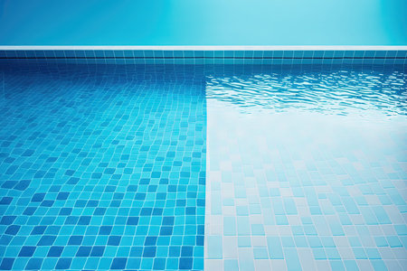 Background of a pool is blue and whiteの素材