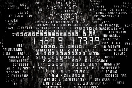 Background of digital technology using binary zeros and onesの素材