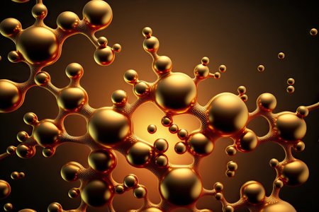 Background of gold molecules for cosmetic goodsの素材