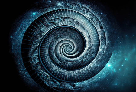 Background of large data and internet technology 01 digital composition spiral vortexの素材