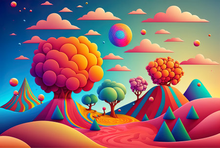 Background with a gradation of vivid colorsの素材