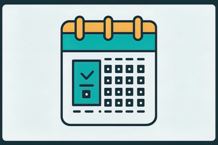 Web graphics of a calendar icon with a check markの素材