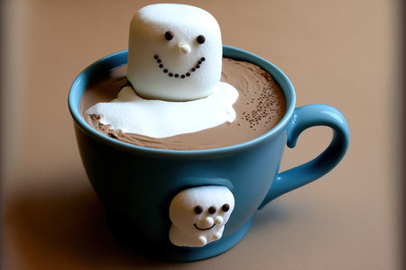 coffee with a silly marshmallowの素材
