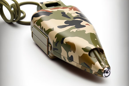 solitary whistle on a white backdropの素材