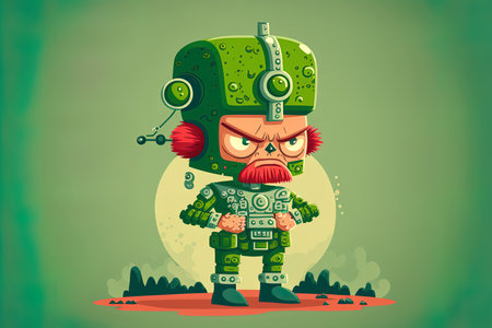 Character of a robot military officerの素材
