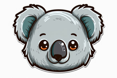 Isolated illustration artwork of a cute koala faceの素材
