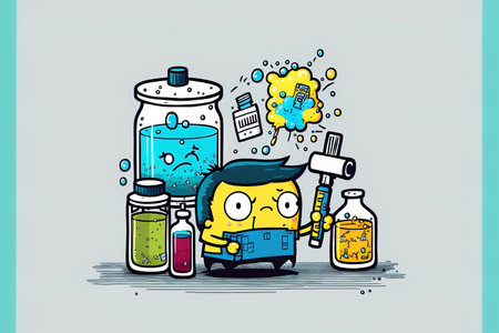 Doodling in a chemical labの素材