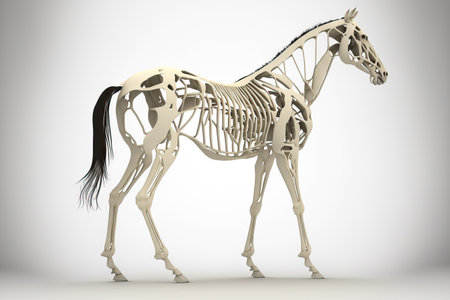 Horse Skeleton Anatomy, white background, isolatedの素材