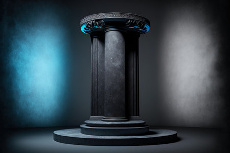 Illustration backdrop with a pedestal in a modern, luxurious styleの素材