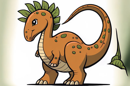 Parasaurolophus dinosaur in a cute poseの素材