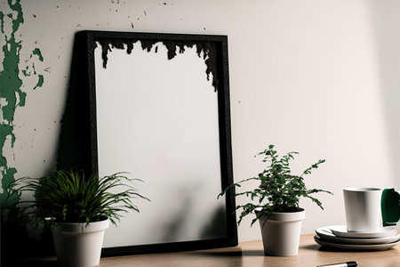 Motivational saying on a picture frame on torn paperの素材