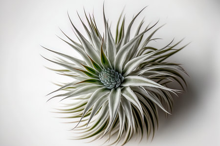air plant or tillandsia with a white background and blurry imageの素材