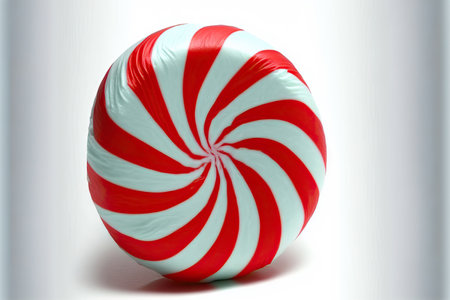 On a white background, one piece of peppermint candy is isolatedの素材