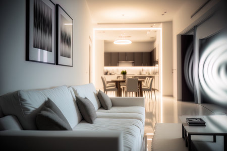blur image of modern living room interiorの素材