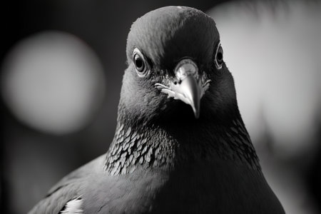 pigeon staring at camera up closeの素材