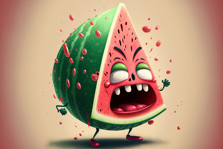cartoon piece of watermelonの素材