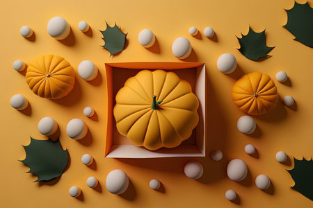 pumpkin interiors in top view wallpaperの素材