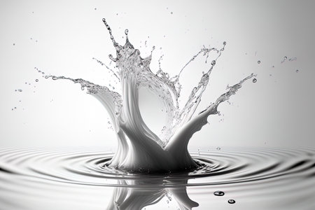 isolated white splash of waterの素材