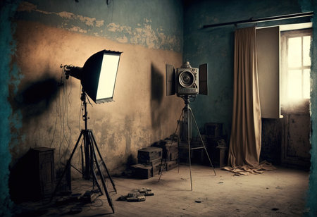 in an old room, a picture studioの素材
